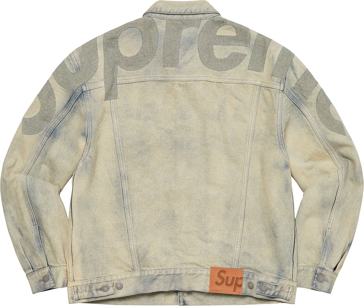 Inset Logo Denim Trucker Jacket view 11